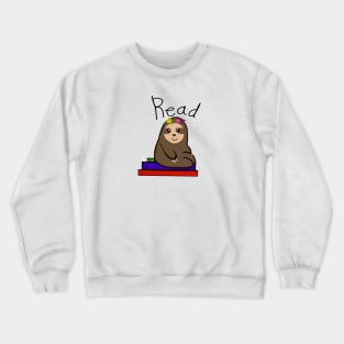 Flower Crown Sloth Read Crewneck Sweatshirt